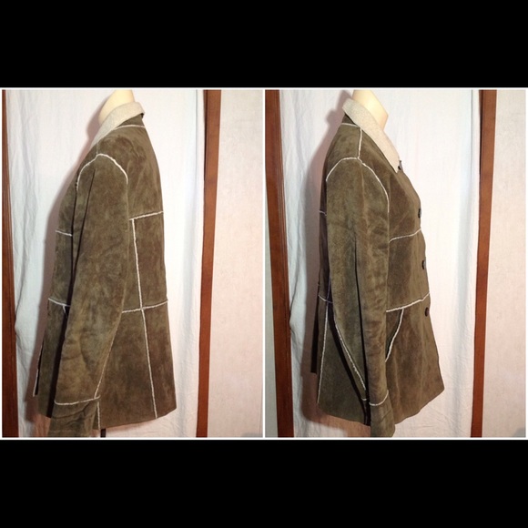 Women Vtg Winlet Suede Leather Sherpa Lined Jacket - Picture 2 of 5